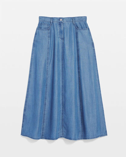 Lightweight Denim Fly Front Midi Skirt - Chico's