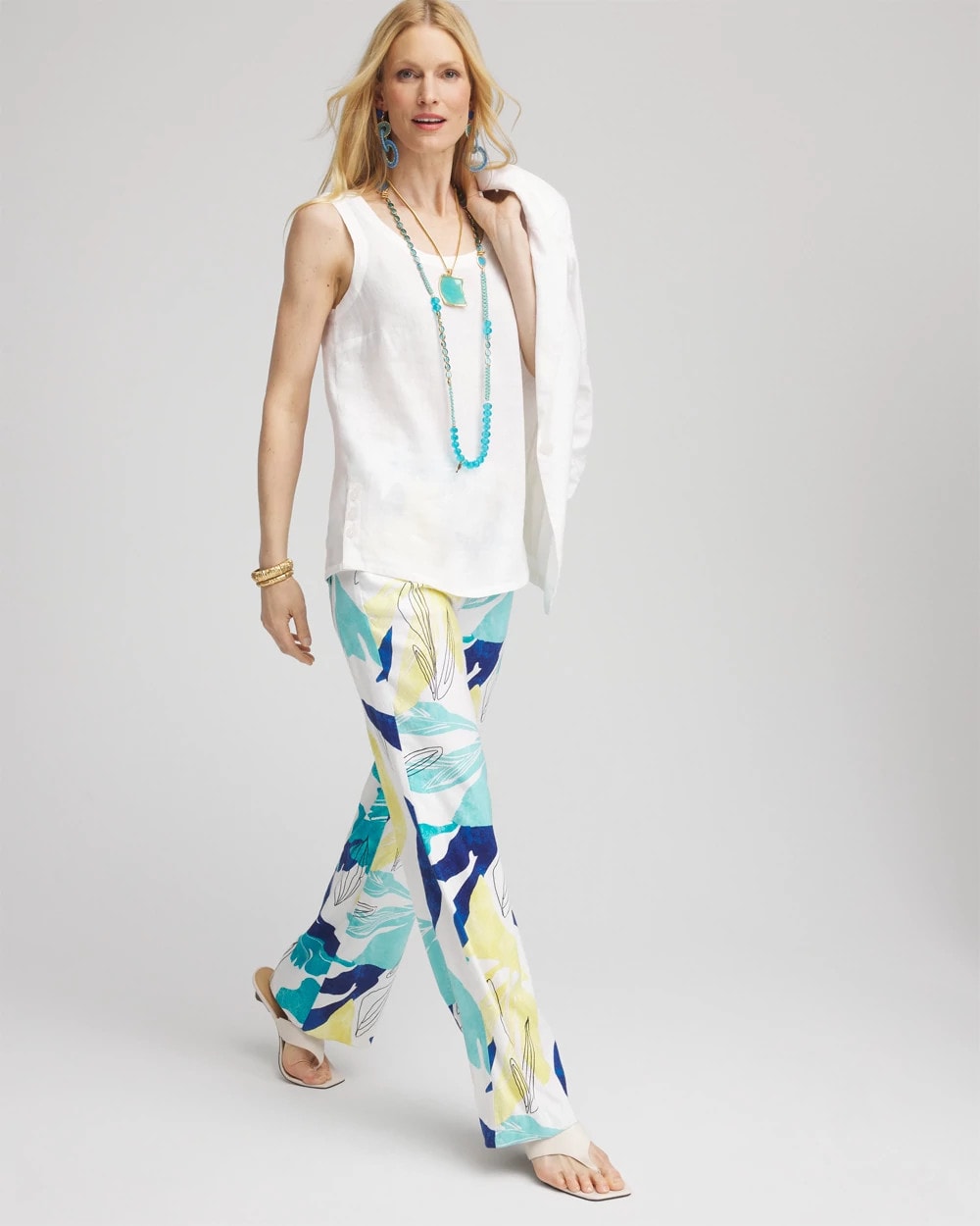 Tropical Linen Stretch Relaxed Pants - Chico's