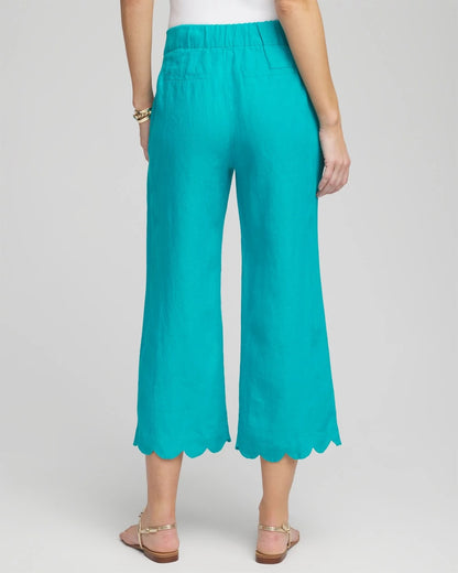 Linen Scallop Hem Crop Pants - Chico's