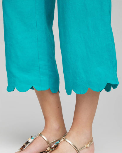 Linen Scallop Hem Crop Pants - Chico's