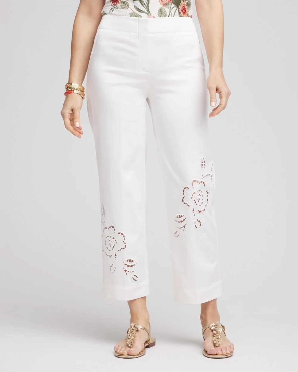 Sateen Cutout Cropped Pants - Chico's