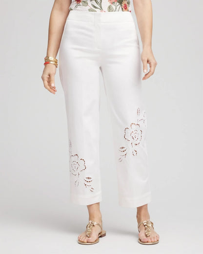 Sateen Cutout Cropped Pants - Chico's
