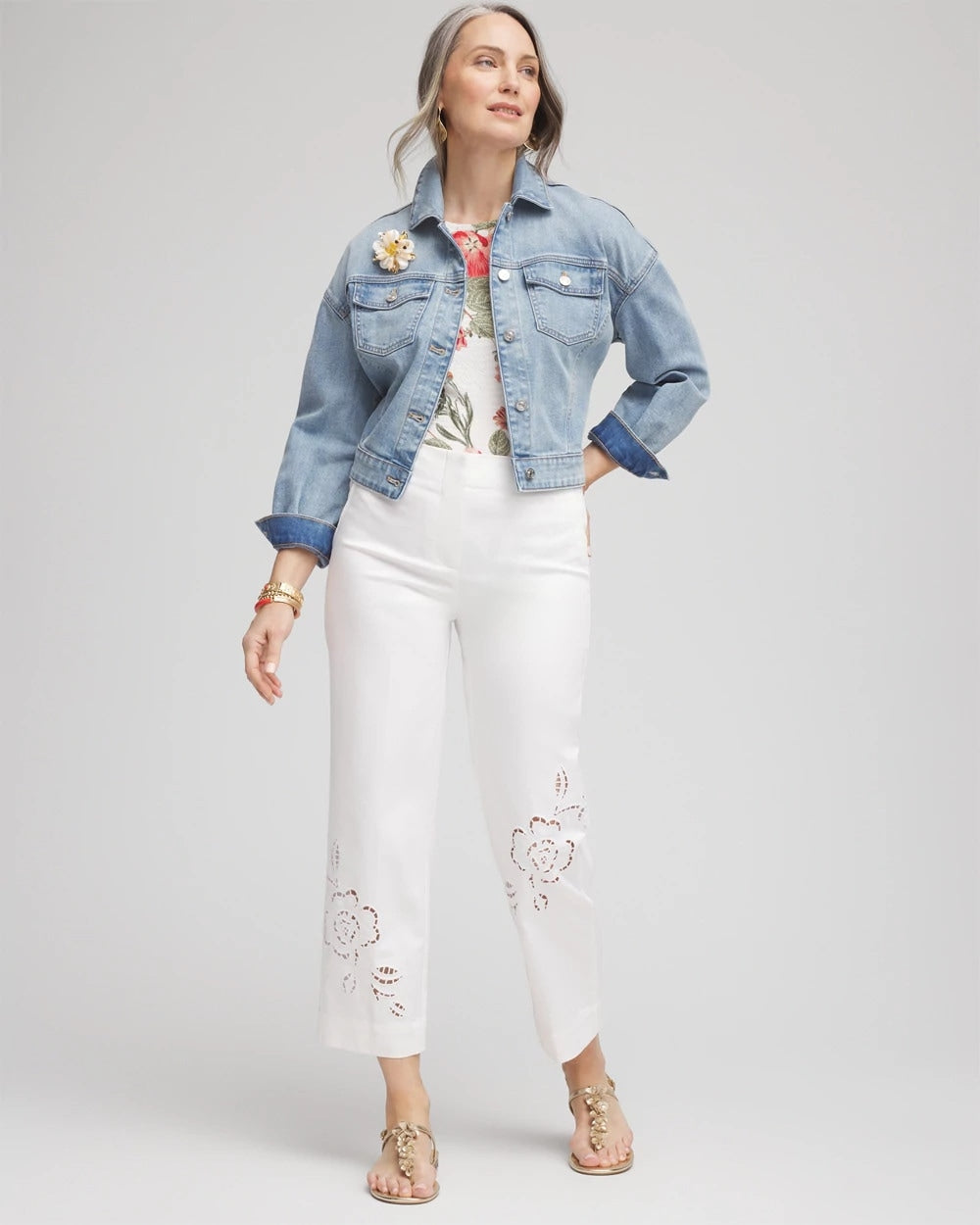 Sateen Cutout Cropped Pants - Chico's