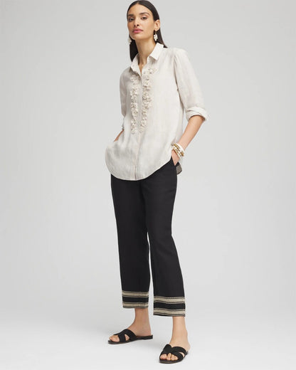 Linen Elastic Waist Cropped Pants - Chico's