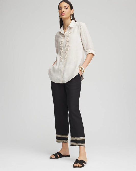 Linen Elastic Waist Cropped Pants - Chico's