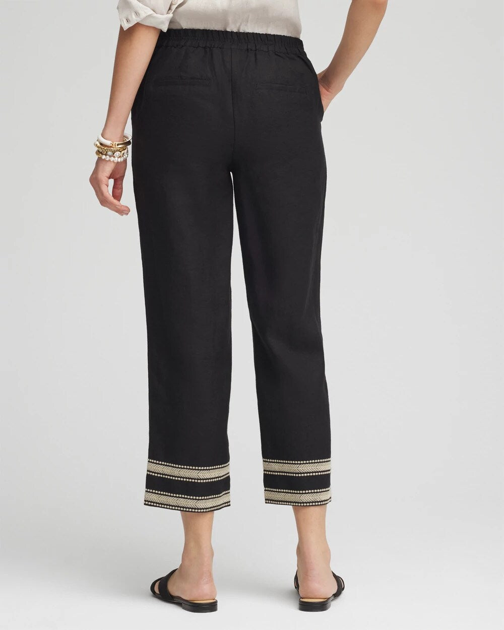 Linen Elastic Waist Cropped Pants - Chico's