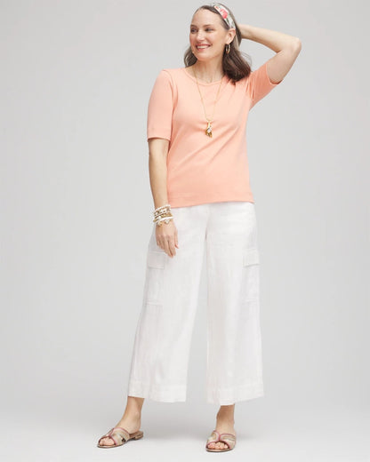 Linen Cargo Wide-Leg Cropped Pants - Chico's