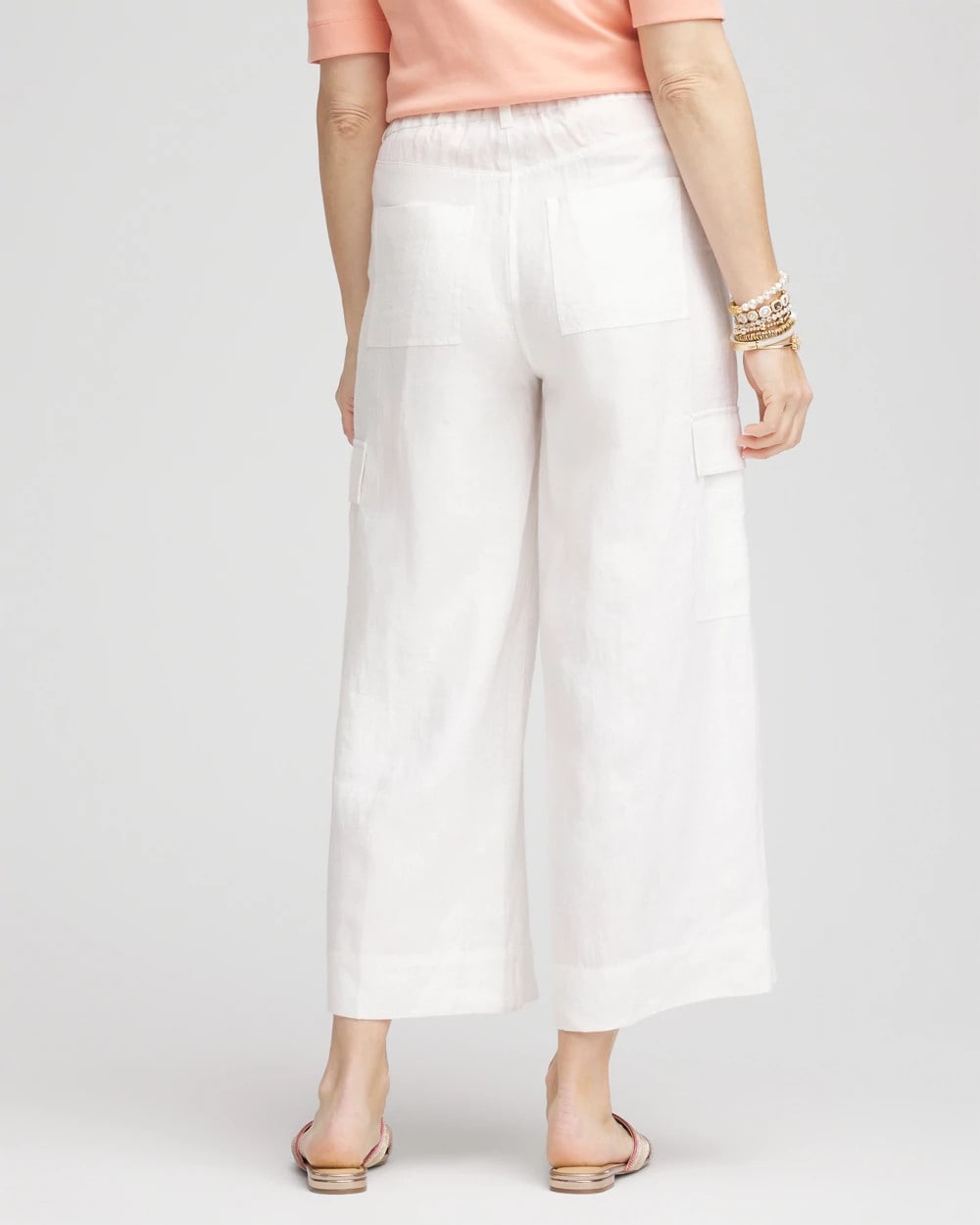 Linen Cargo Wide-Leg Cropped Pants - Chico's