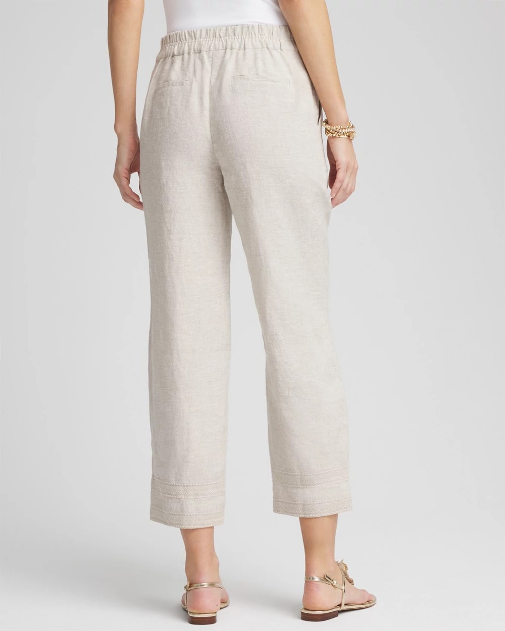 Linen Pull On Waist Cropped Pants - Chico's