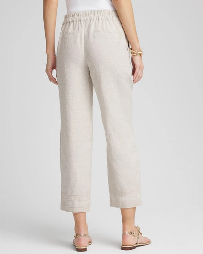 Linen Pull On Waist Cropped Pants - Chico's