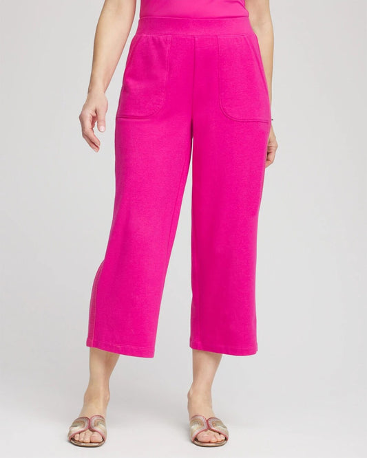 Zenergy® French Terry Gauze-Inset Cropped Pants - Chico's