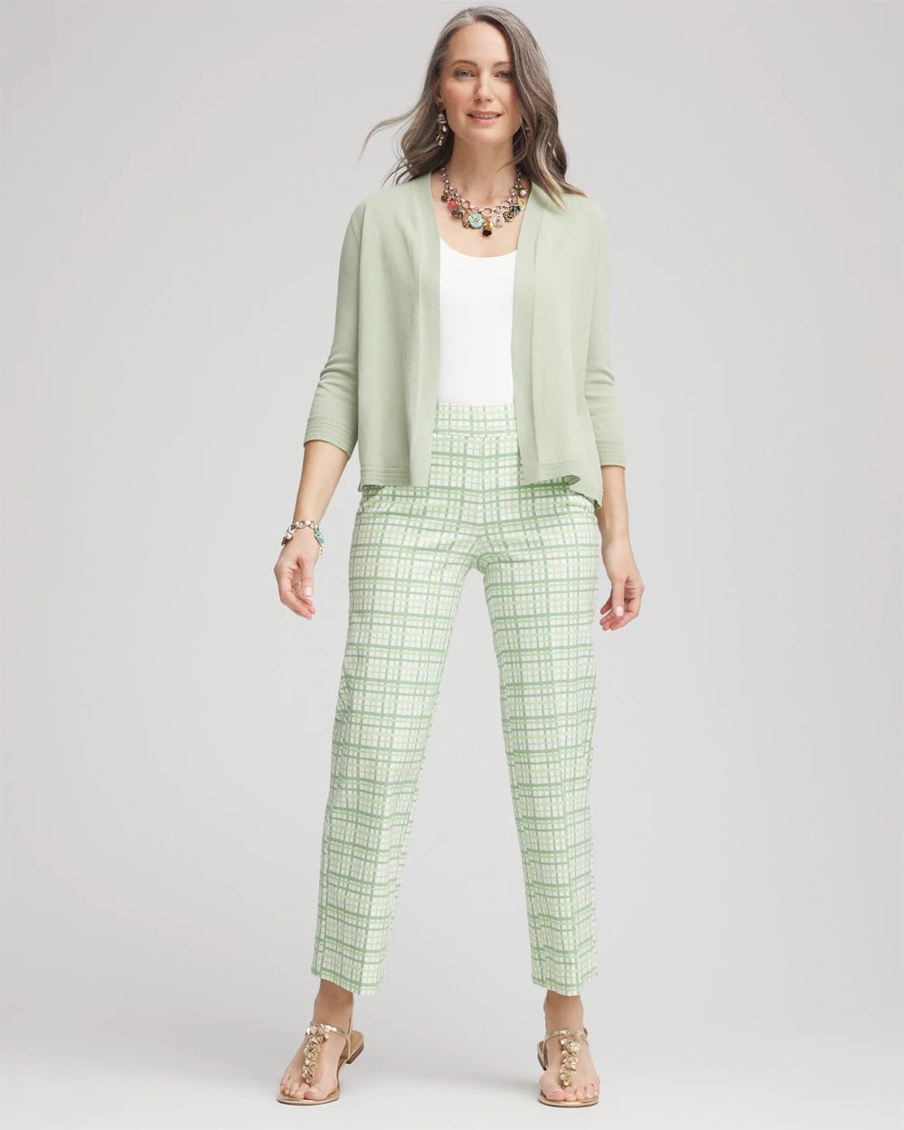 Brigitte™ Wide Leg Plaid Cropped Pants - Chico's