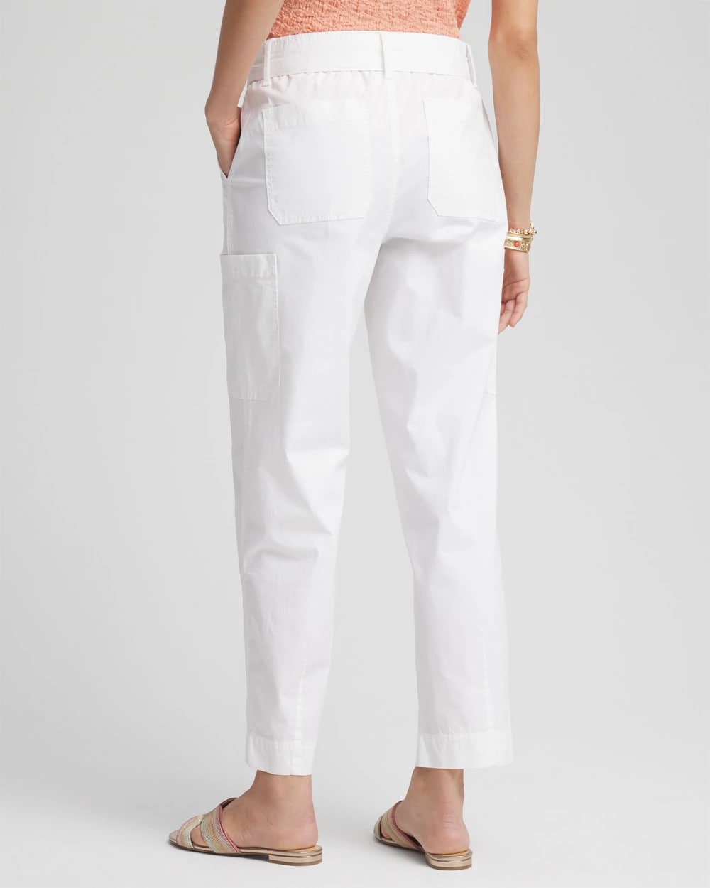 Poplin Pull-On Tapered-Leg Cropped Pants - Chico's