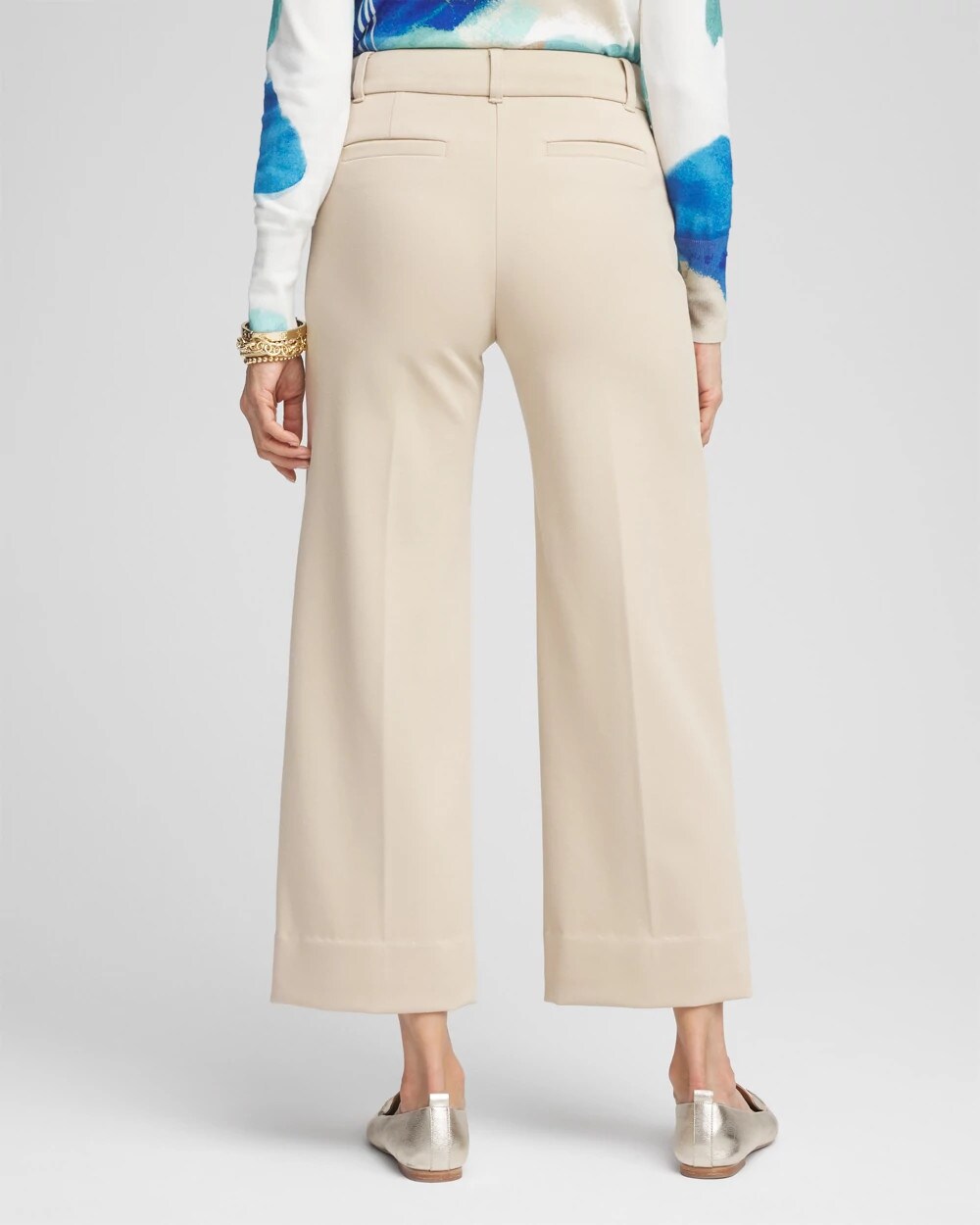 Button Knit Twill Cropped Pants - Chico's