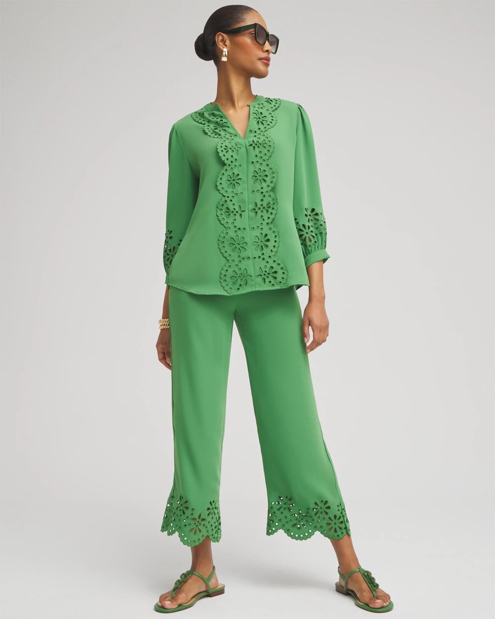 Satin Eyelet Hem Culottes - Chico's