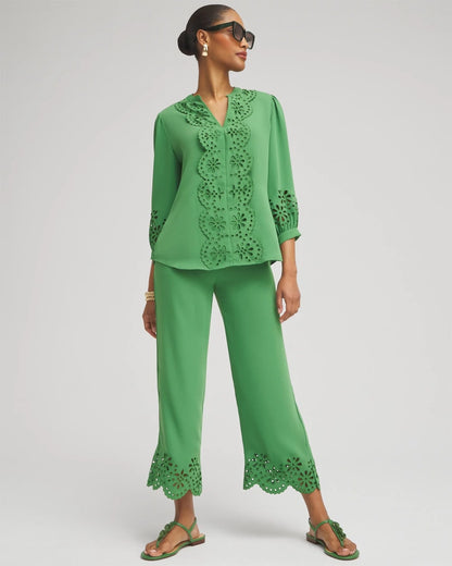 Satin Eyelet Hem Culottes - Chico's