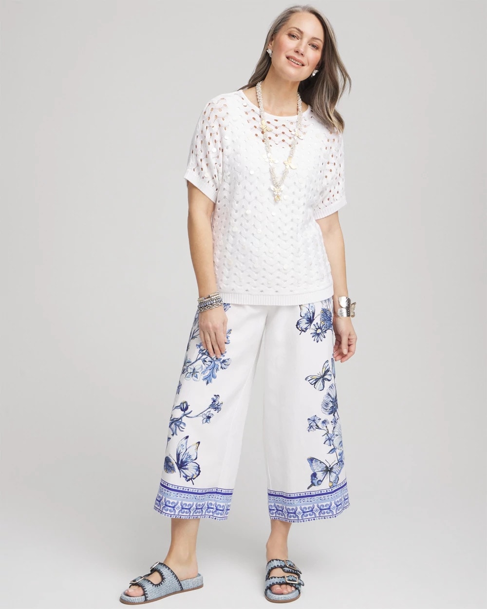 Butterfly Pull-On Linen Cropped Pants - Chico's