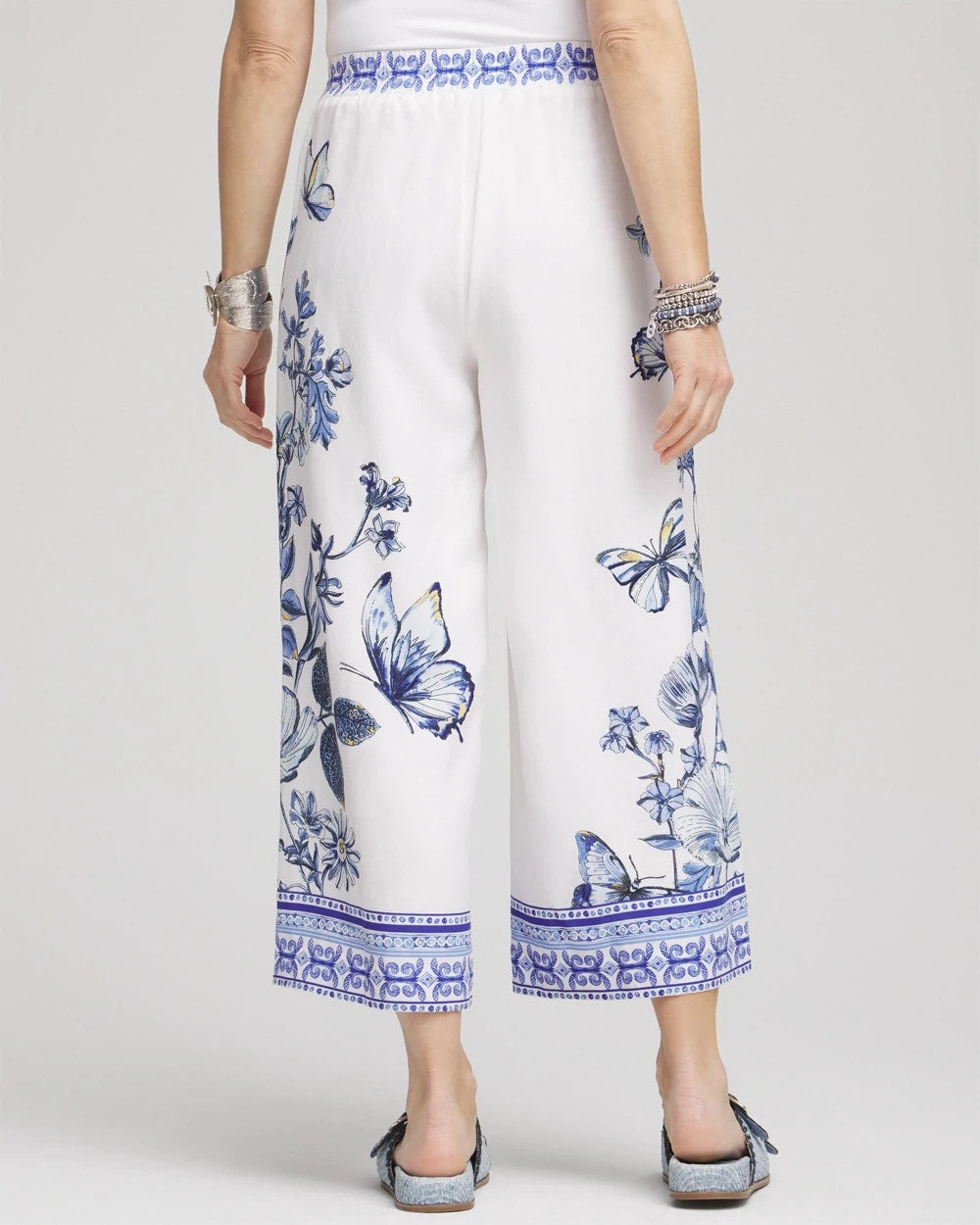 Butterfly Pull-On Linen Cropped Pants - Chico's