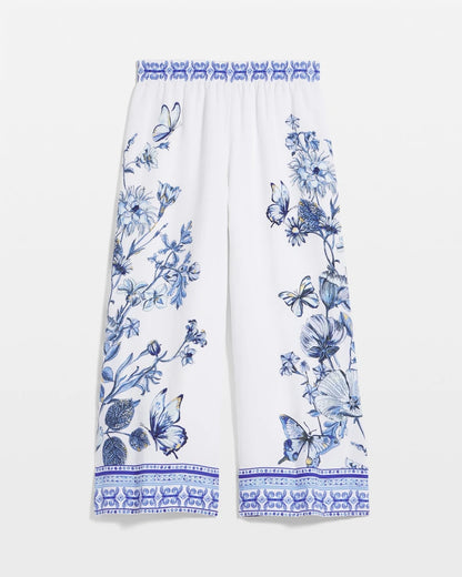 Butterfly Pull-On Linen Cropped Pants - Chico's