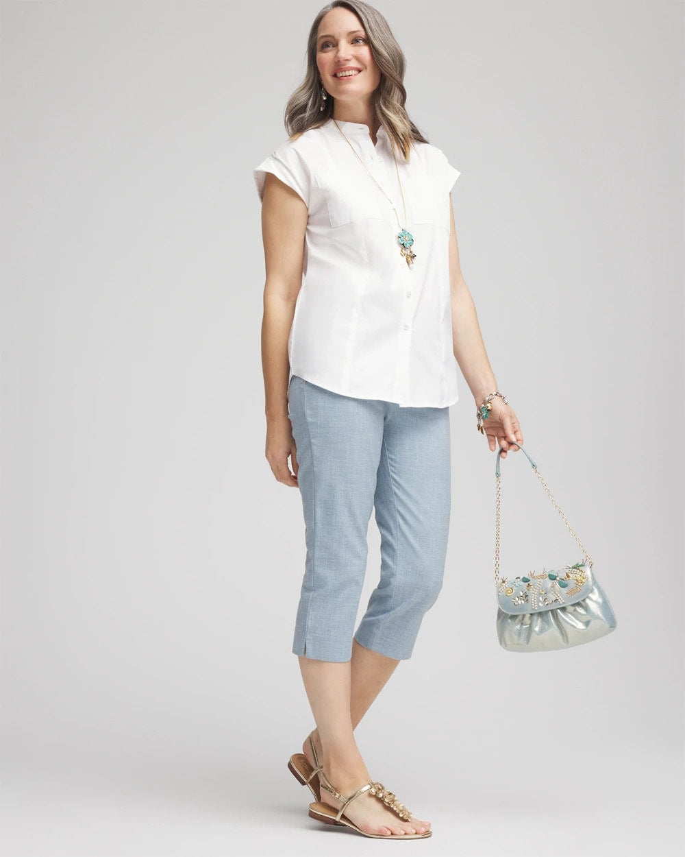 Brigitte™ Cross Dye Capri Pants - Chico's