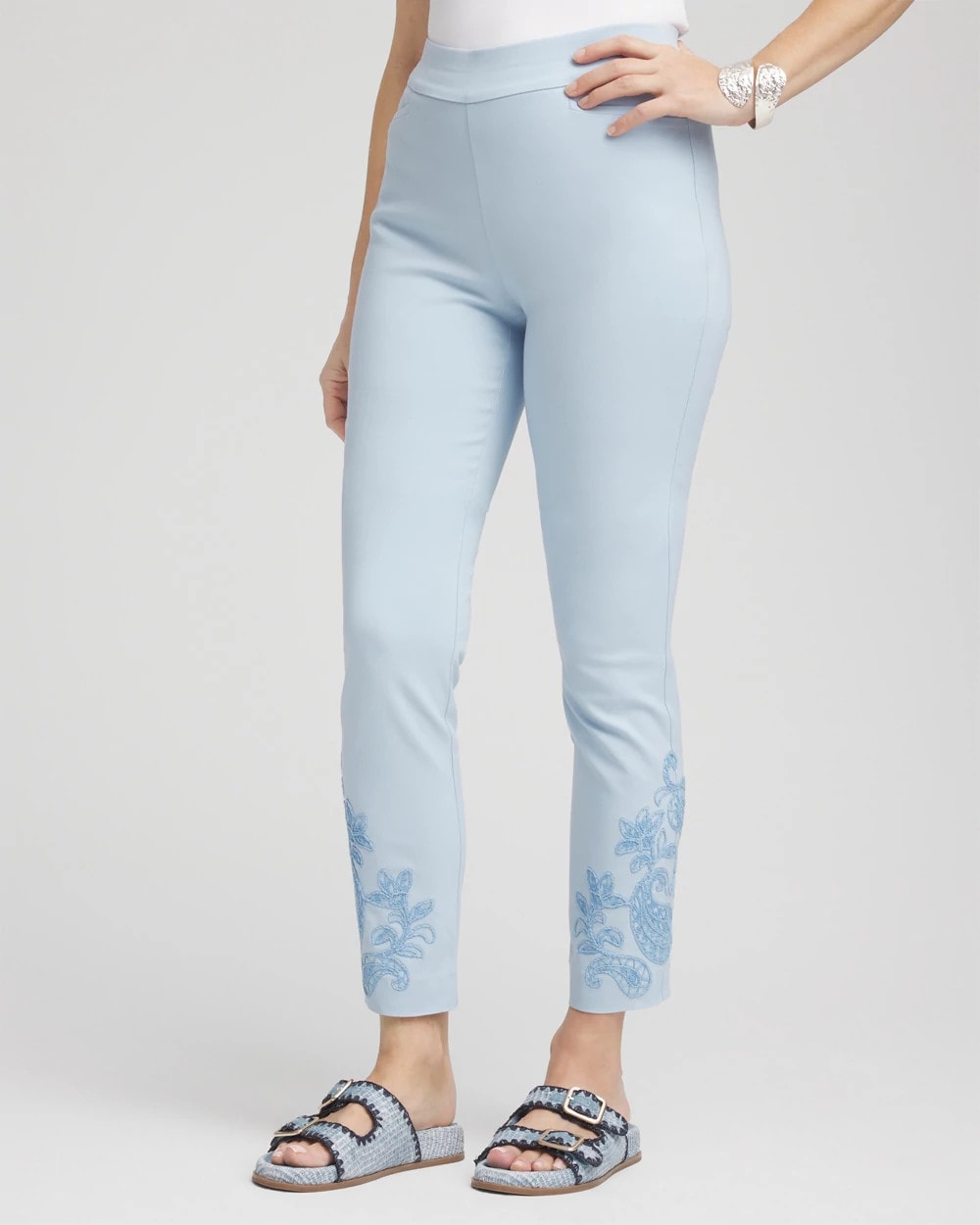 Brigitte™ Embroidered Ankle Pants - Chico's
