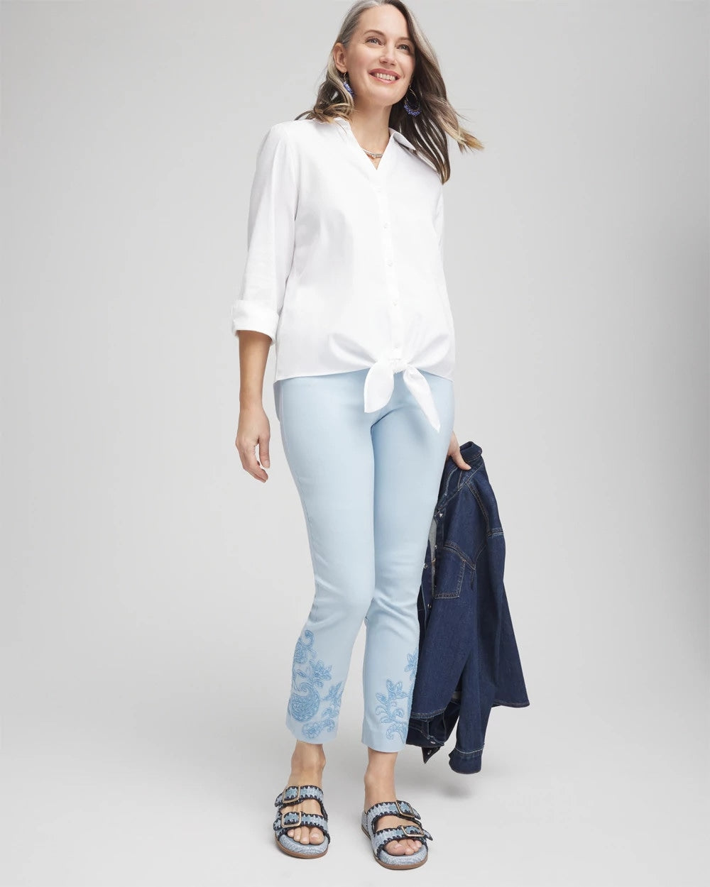 Brigitte™ Embroidered Ankle Pants - Chico's