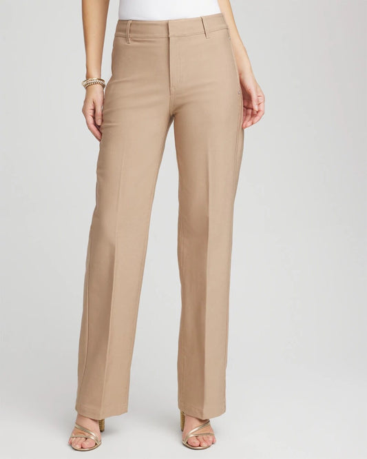 Petite Cotton Straight-Leg Trousers - Chico's