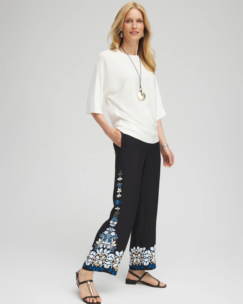 Placed Floral Print Soft Cropped Pants - Chico's
