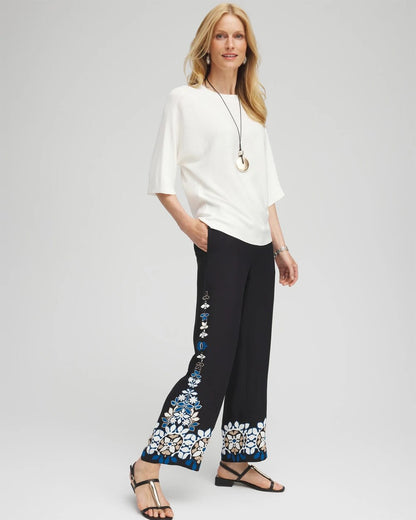 Placed Floral Print Soft Cropped Pants - Chico's