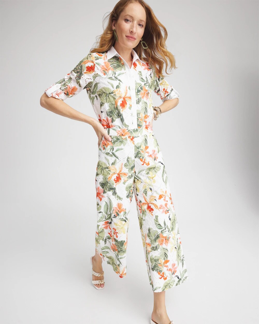 Floral Eyelet Culotte Pants - Chico's