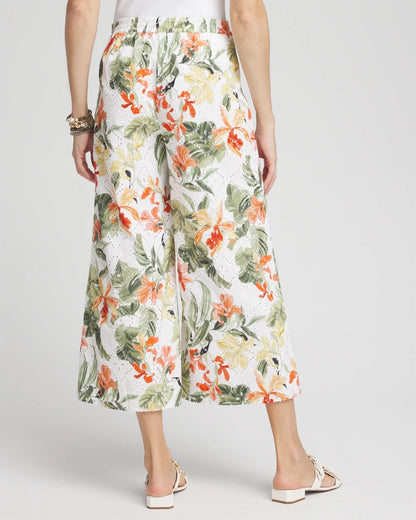 Floral Eyelet Culotte Pants - Chico's