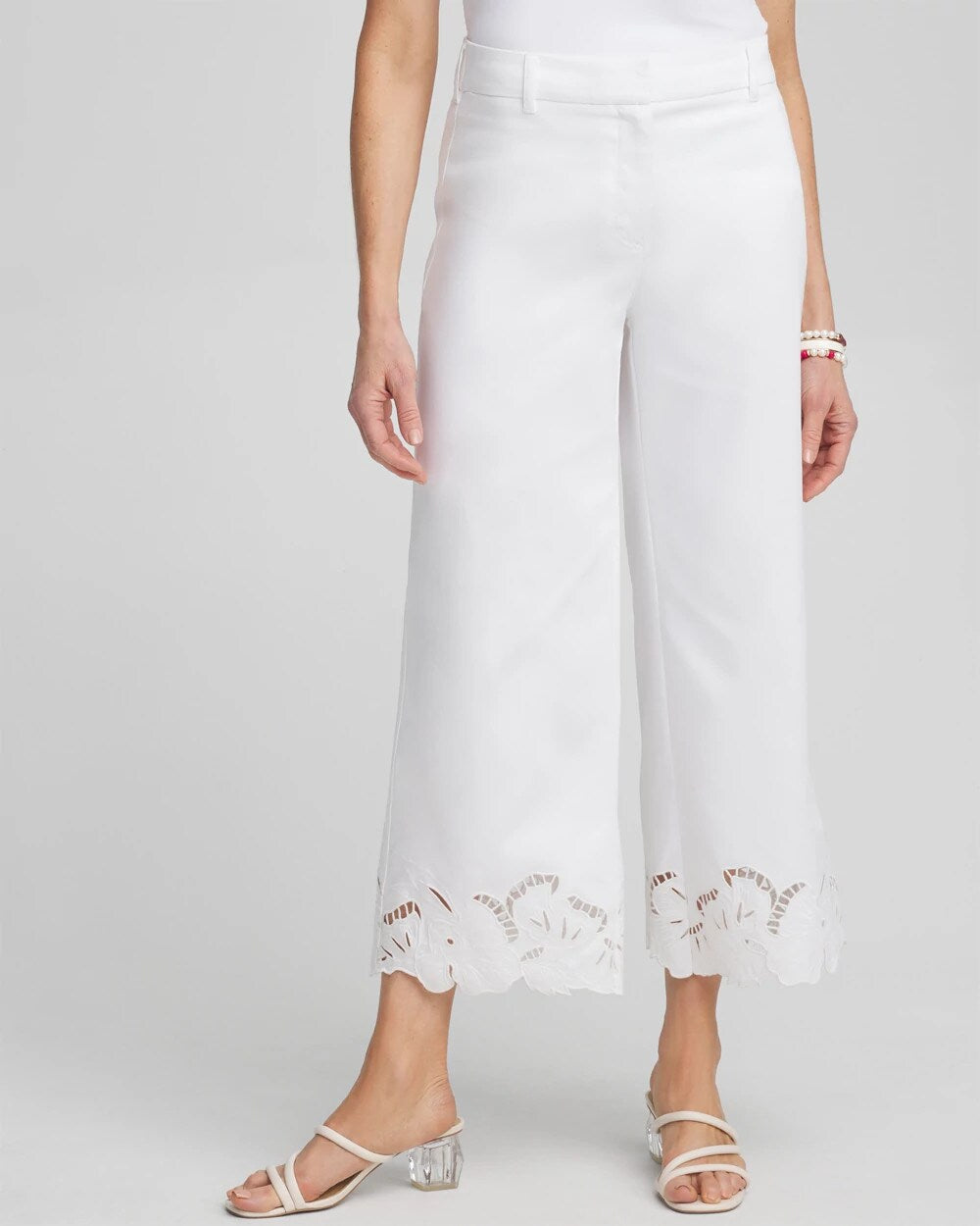 Cotton Sateen Cut Work Crops - Chico's
