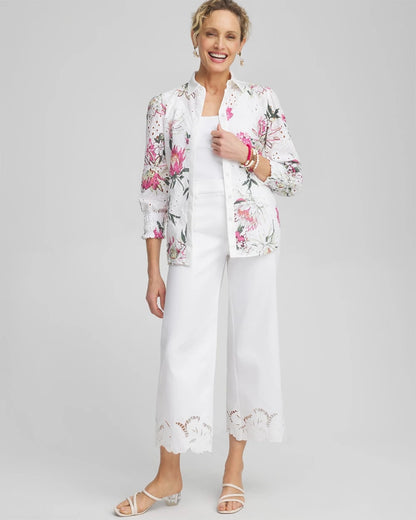Cotton Sateen Cut Work Crops - Chico's
