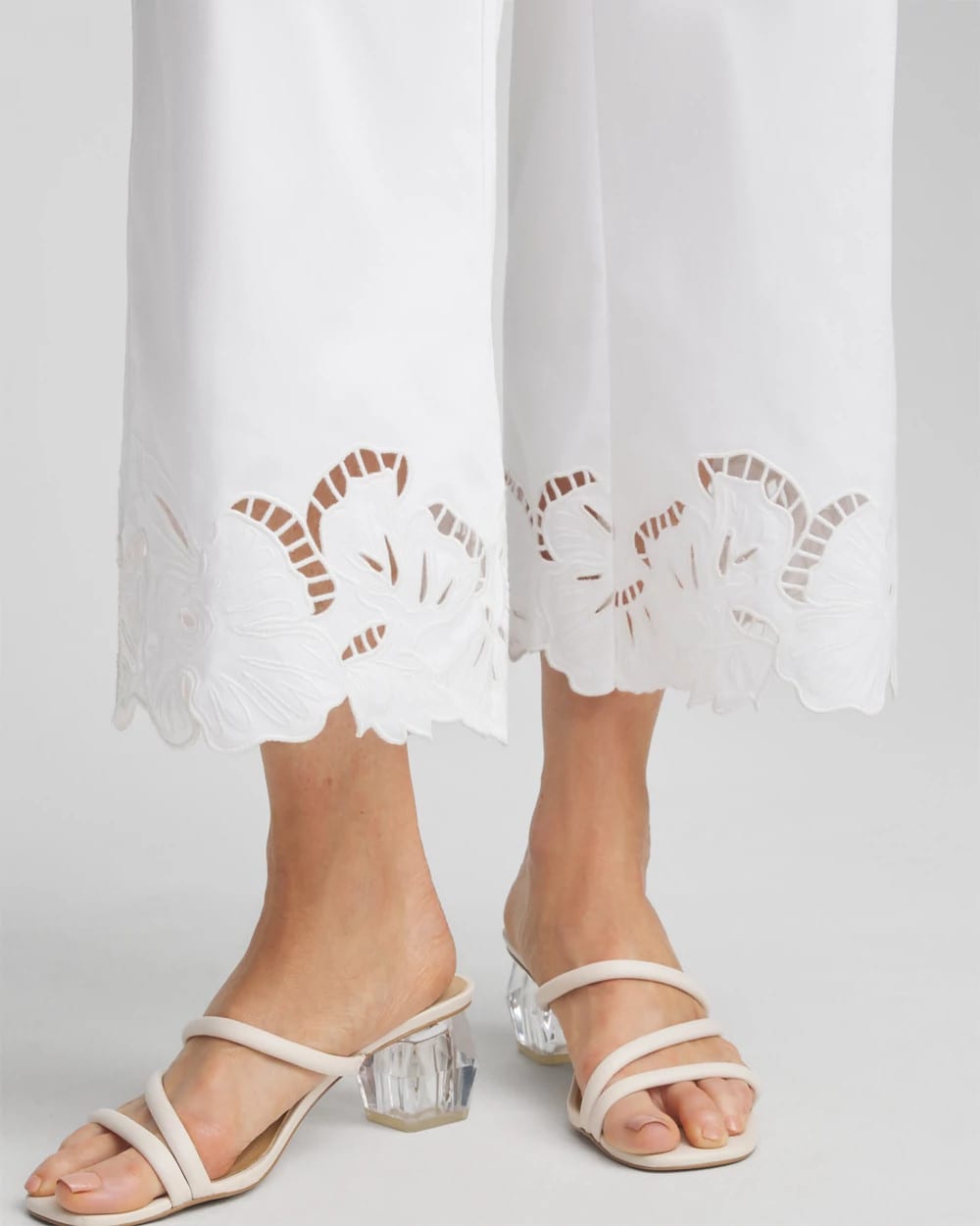Cotton Sateen Cut Work Crops - Chico's