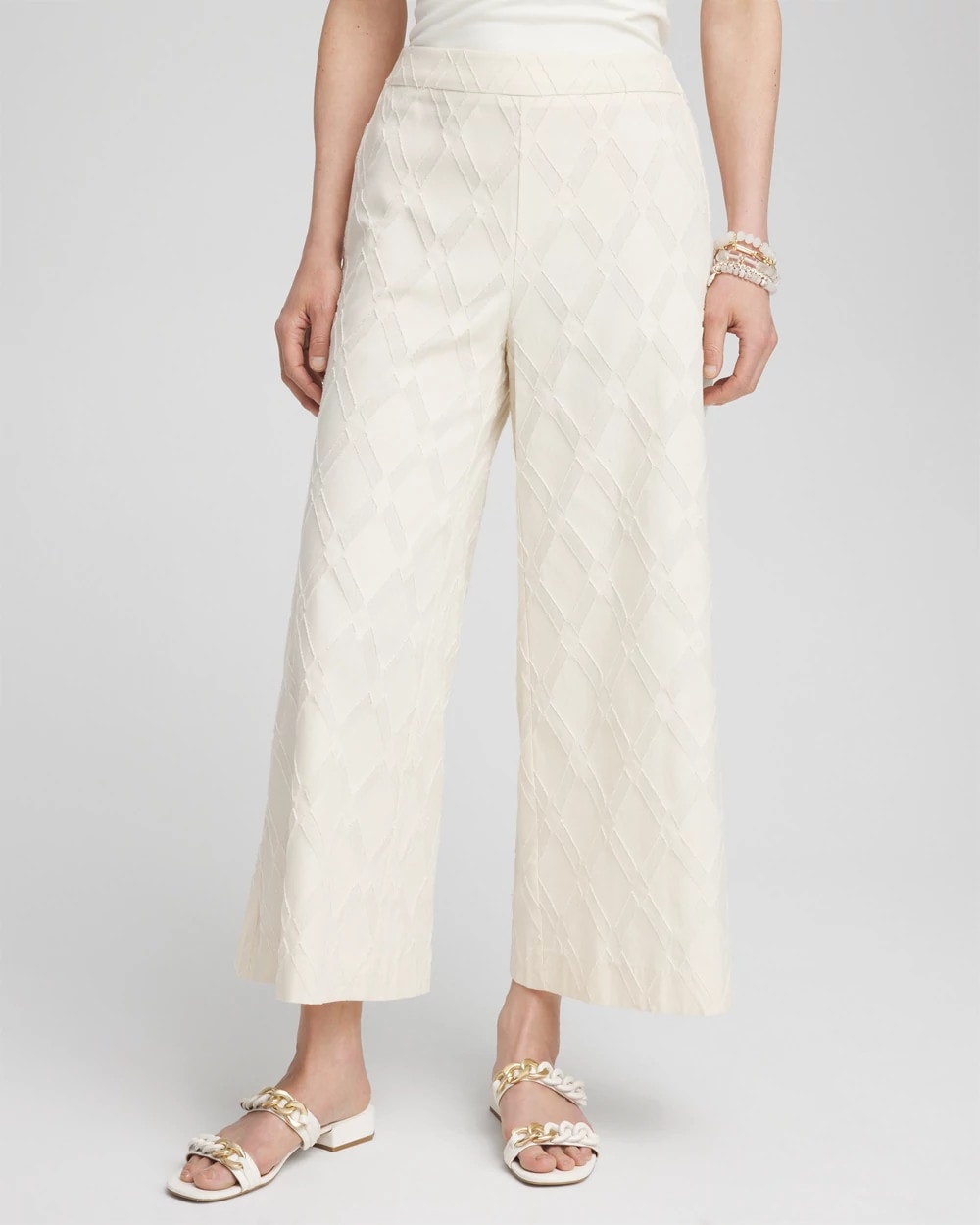 Textured Wide Leg Cropped Pants - Chico's