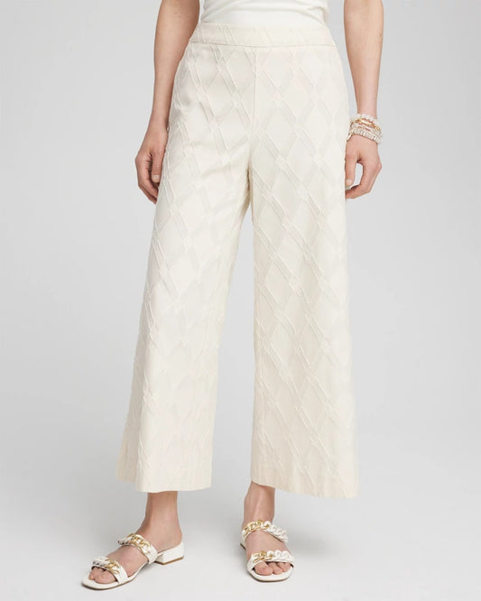 Textured Wide Leg Cropped Pants - Chico's