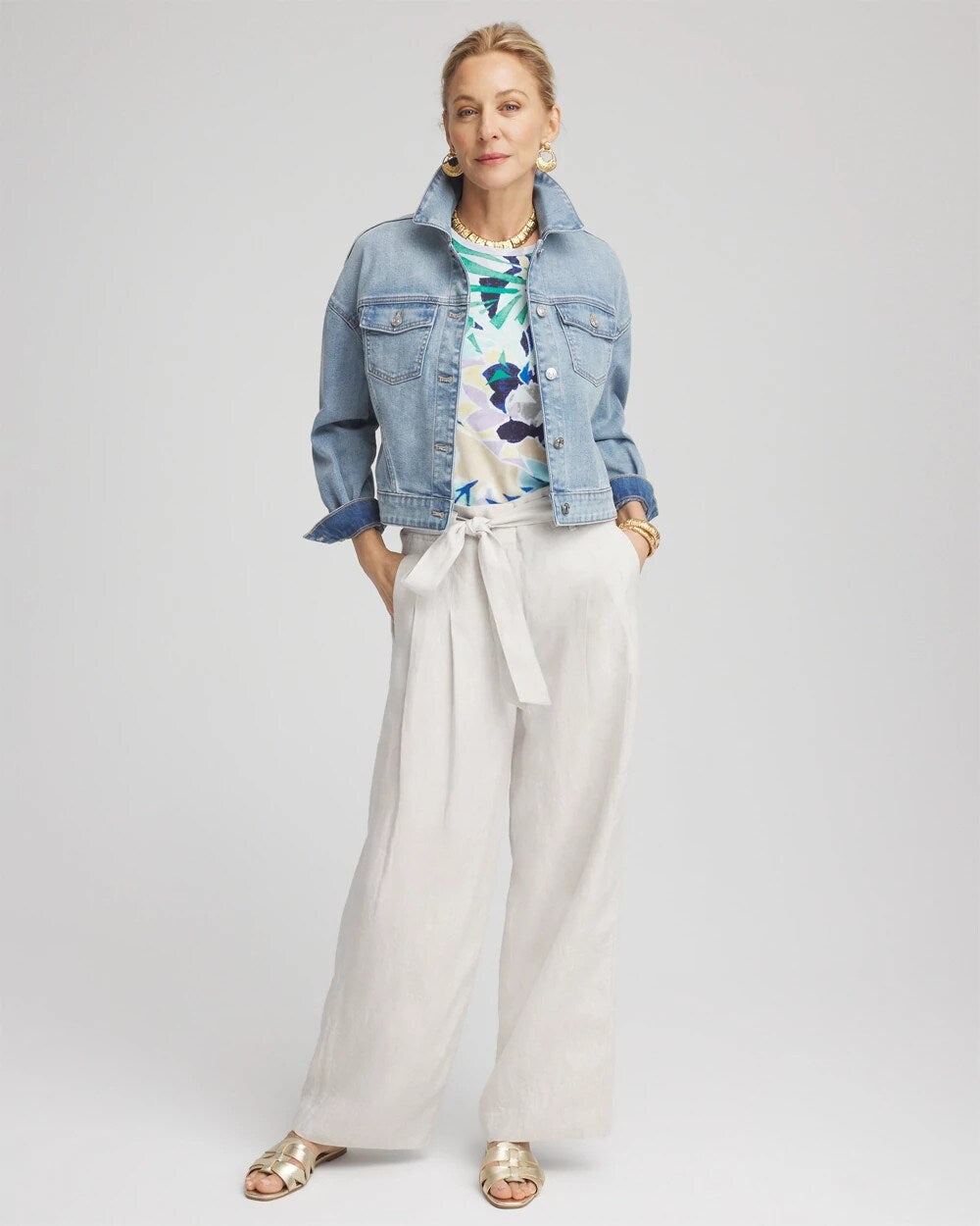 Hollywood Waist Belted Linen Pants - Chico's