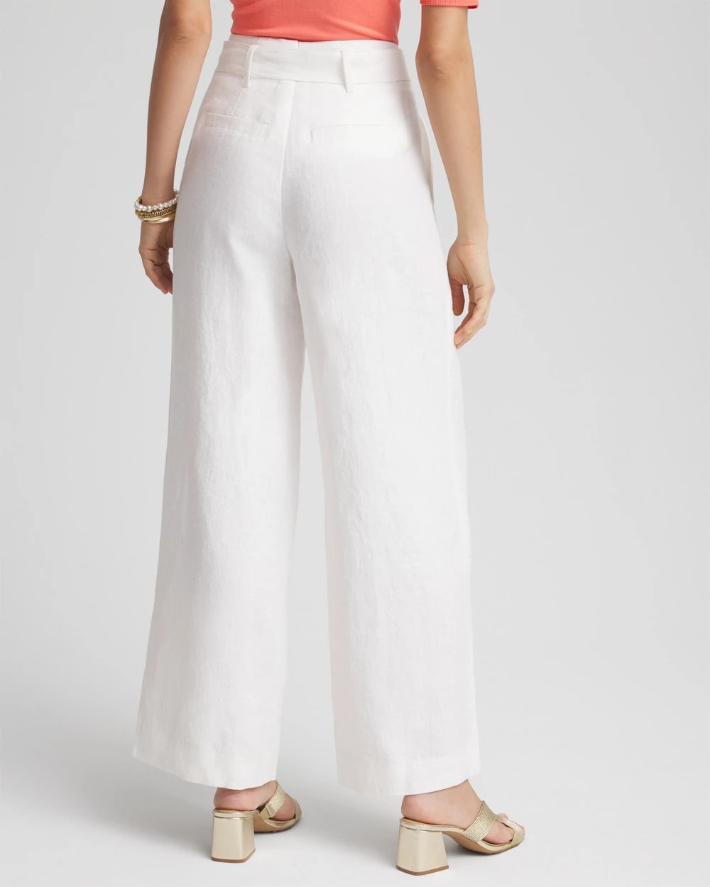Belted Pleated Wide-Leg Linen Pants - Chico's