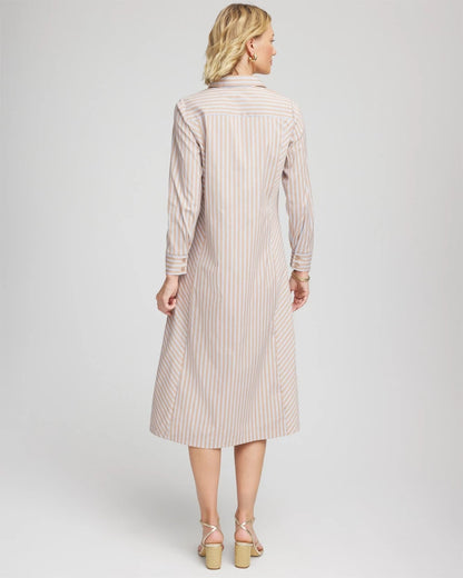 Vanilla Chai Striped Shirtdress - Chico's
