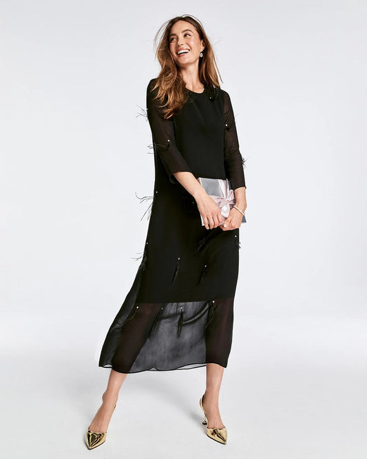 Feathered Georgette Popover Dress - Chico's