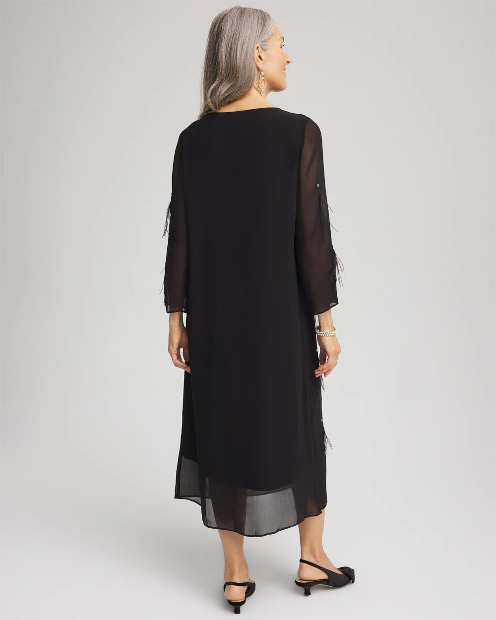 Feathered Georgette Popover Dress - Chico's
