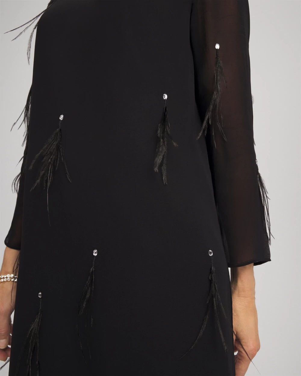Feathered Georgette Popover Dress - Chico's