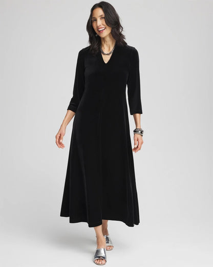 V-Neck Velour Midi Dress - Chico's