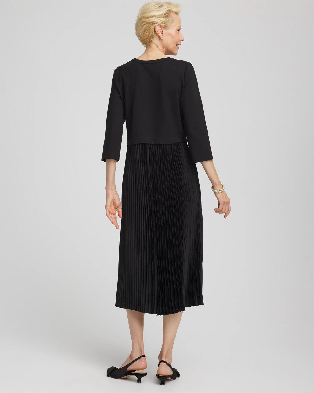 Satin-Knit Pleated Maxi Dress - Chico's
