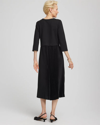 Satin-Knit Pleated Maxi Dress - Chico's