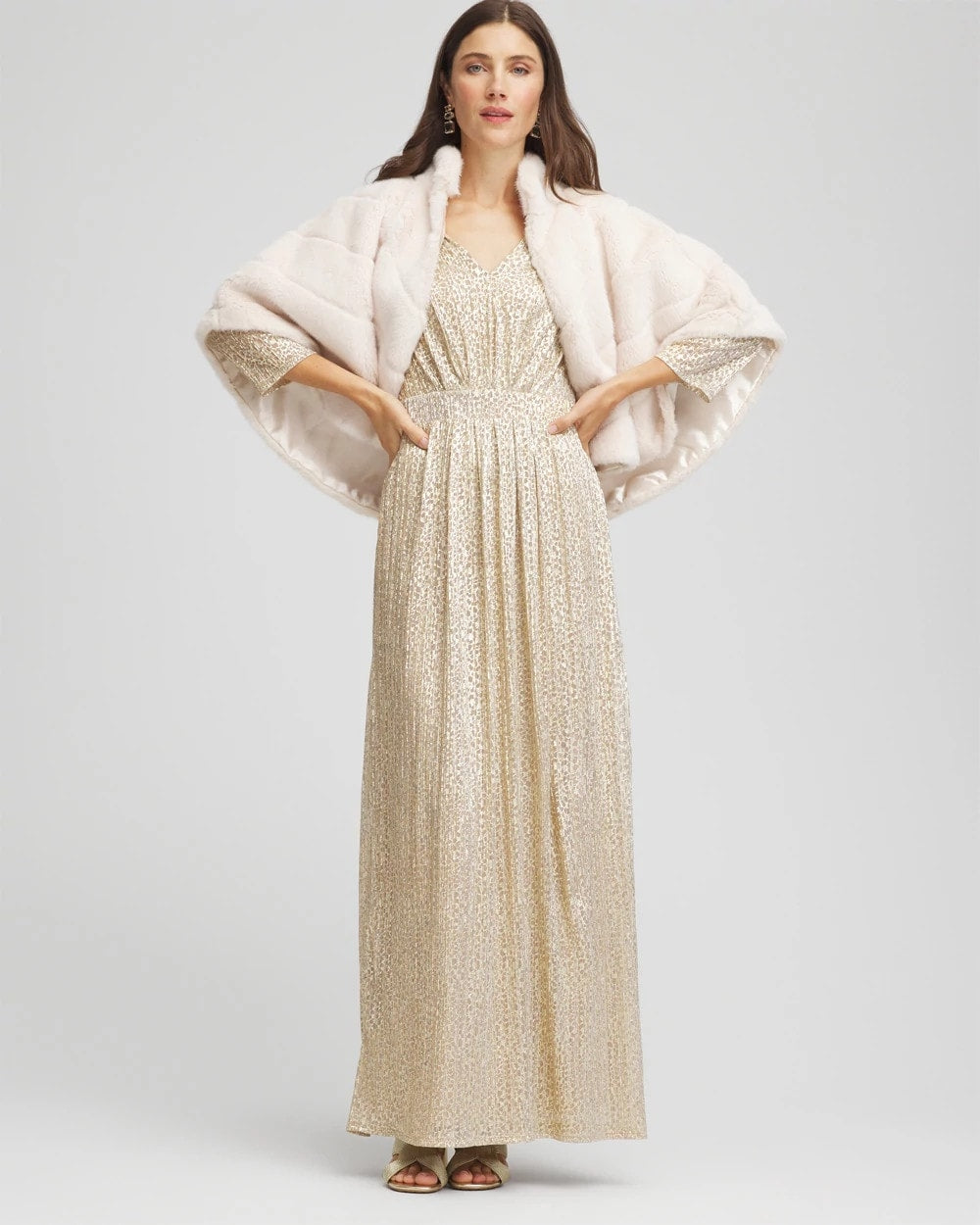 Metallic Knit Pleated Maxi Dress - Chico's