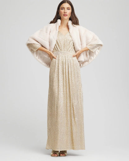 Metallic Knit Pleated Maxi Dress - Chico's