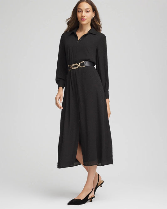 Sequined Long-Sleeved Maxi Shirtdress - Chico's