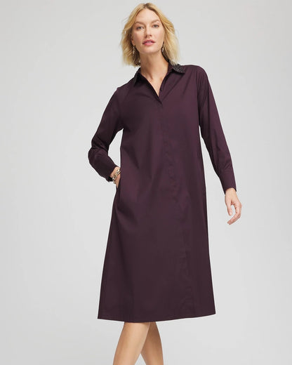 Sequin Collar Midi Shirtdress - Chico's