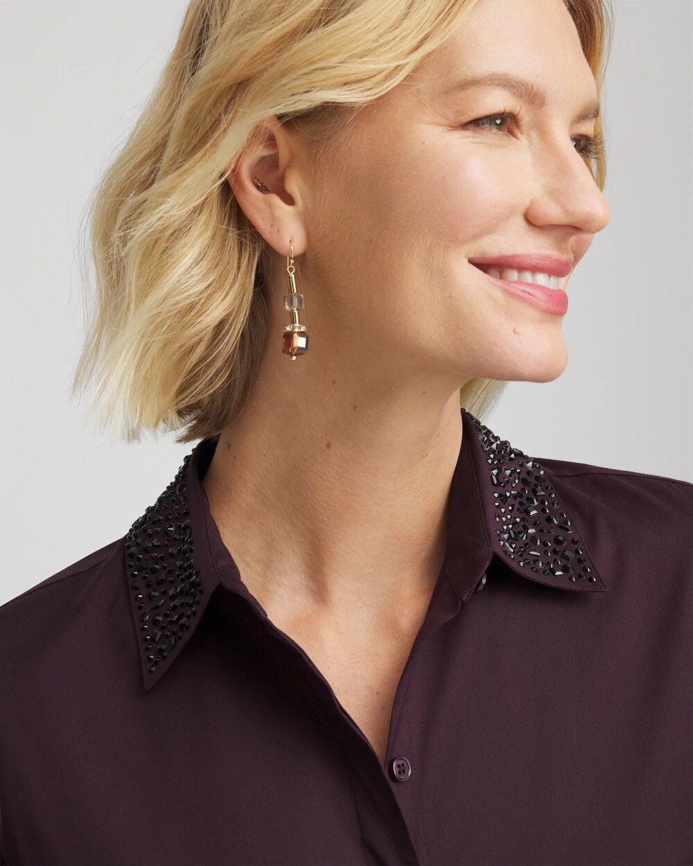 Sequin Collar Midi Shirtdress - Chico's